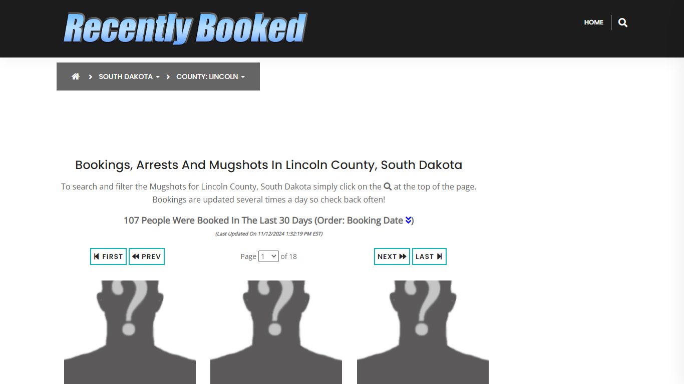 Bookings, Arrests and Mugshots in Lincoln County, South Dakota